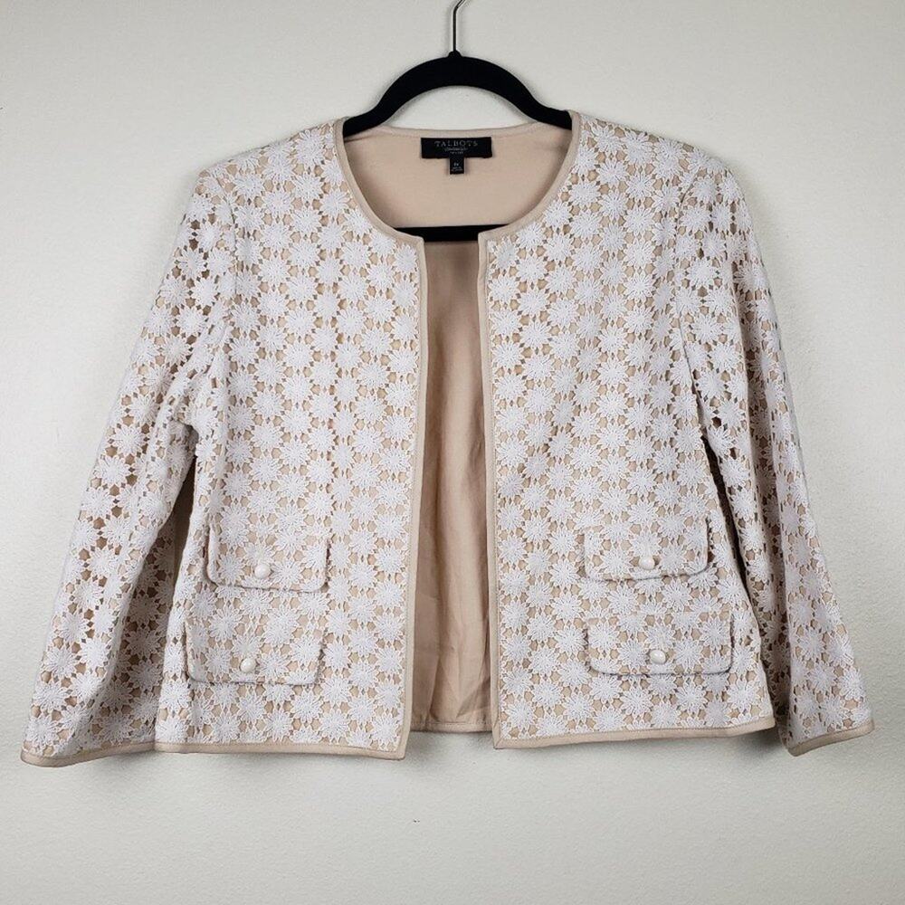 Talbots | Daisy Crochet Open Blazer, Size 8P